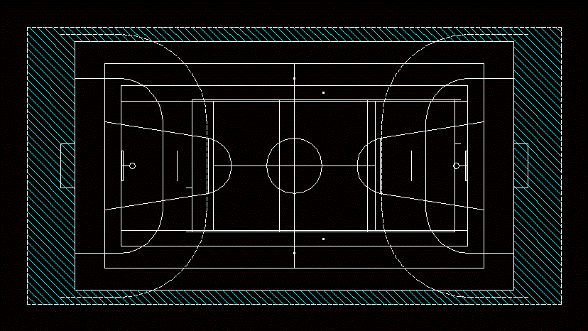 basketball court in autocad